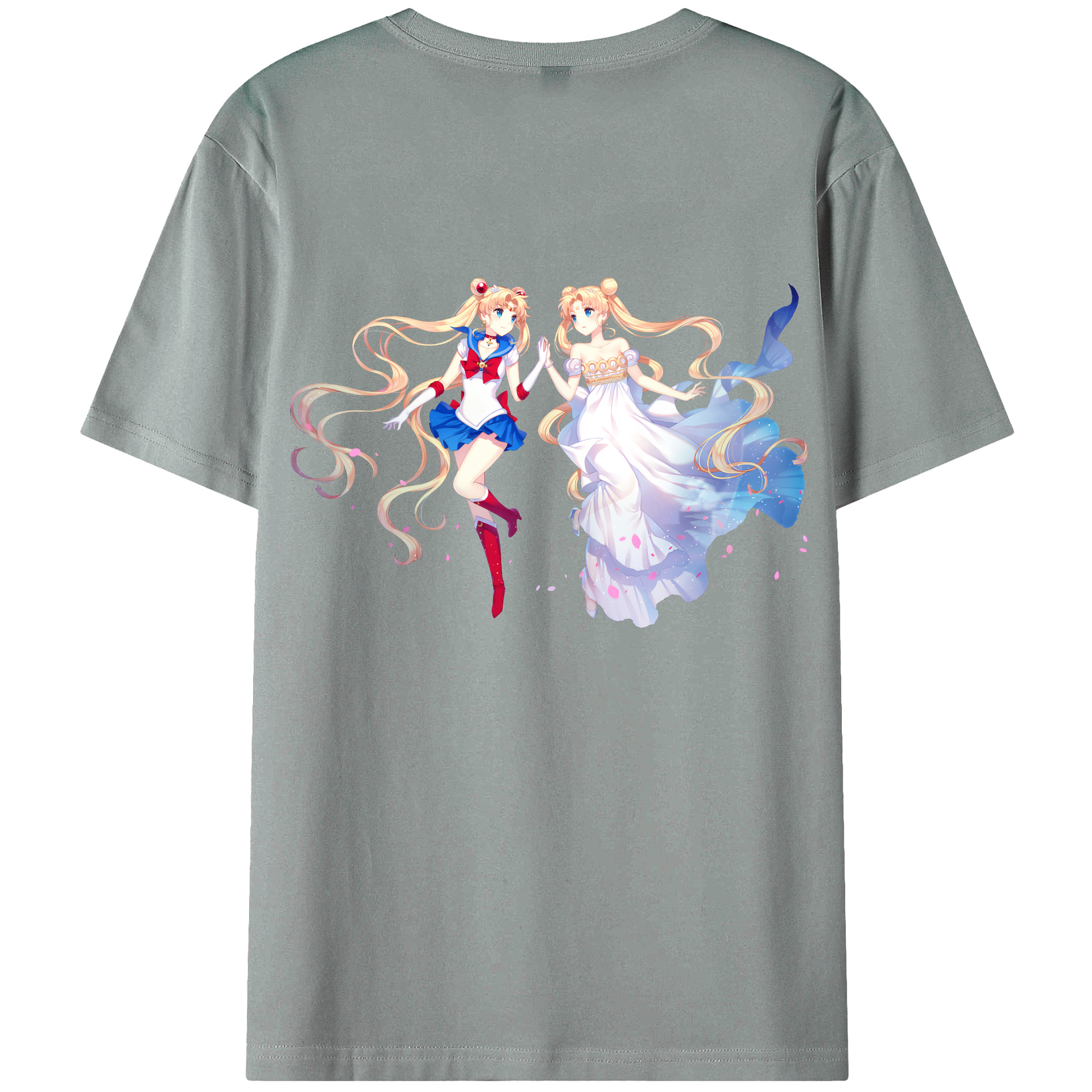 （画像用） 美少女戦士セーラームーン 月野 うさぎ つきの うさぎ Sailor Moon Tsukino Usagi 綿100％ メンズ半袖Tシャツ（バックプリント） 通気性